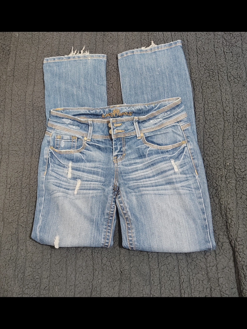 Almost Famous Light Blue Distressed Boot Cut Jeans